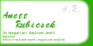 anett rubicsek business card